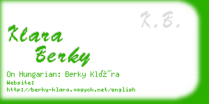 klara berky business card